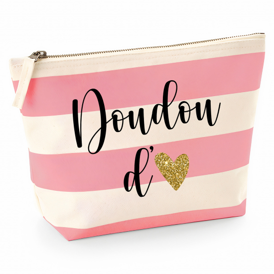 Pochette Nautical a rayures roses - Doudou d'amour