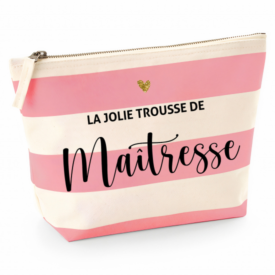 Pochette Nautical a rayures roses - La jolie trousse de maîtresse