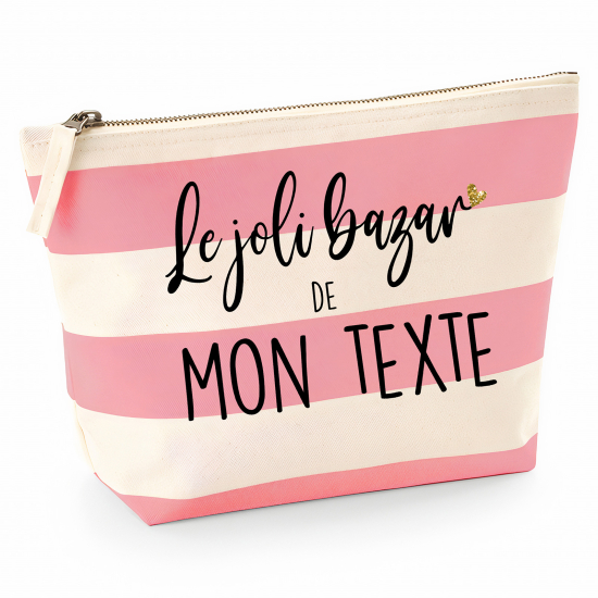 Pochette Nautical a rayures roses - Le joli bazar de