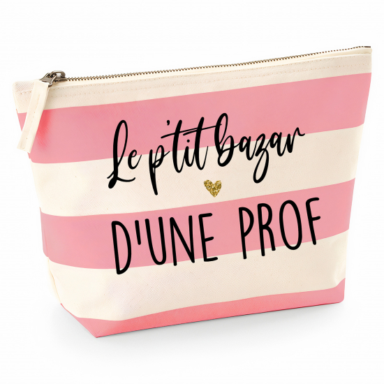 Pochette Nautical a rayures roses - Le p'tit bazar d'une prof