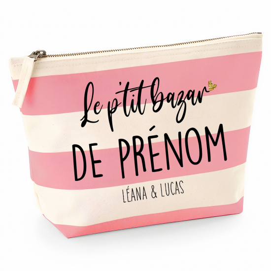 Pochette Nautical a rayures roses - Le p'tit bazar de