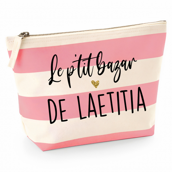 Pochette Nautical a rayures roses - Le p'tit bazar de