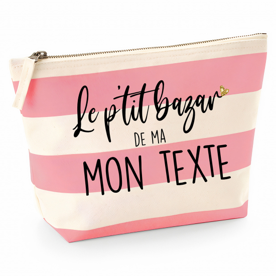 Pochette Nautical a rayures roses - Le p'tit bazar de ma