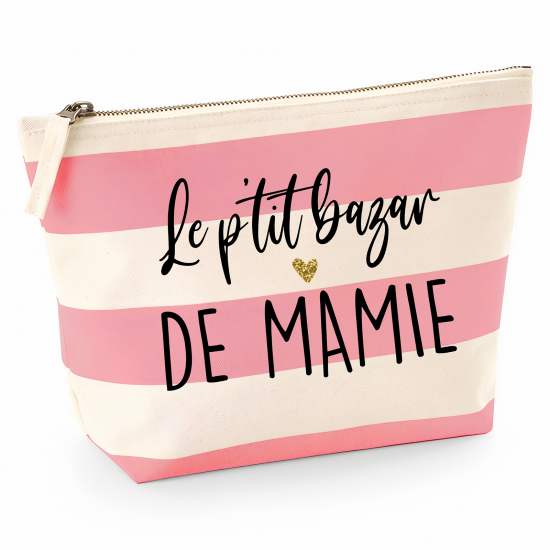 Pochette Nautical a rayures roses - Le p'tit bazar de mamie