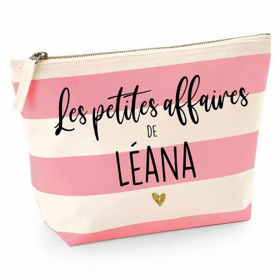 Pochette Nautical a rayures roses - Les petites affaires de