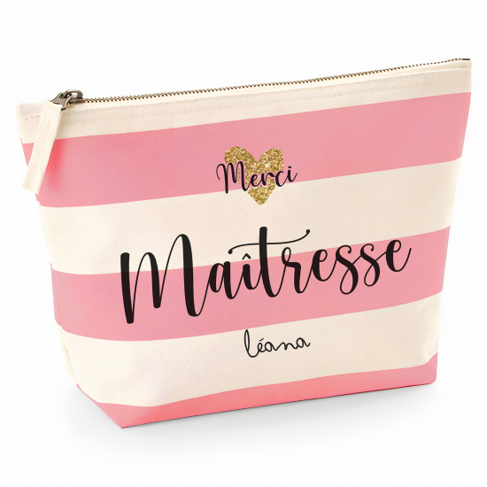 Pochette Nautical a rayures roses - Merci maîtresse