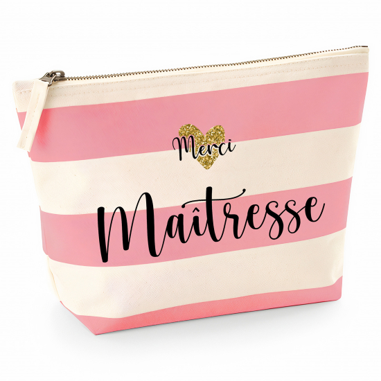 Pochette Nautical a rayures roses - Merci maîtresse