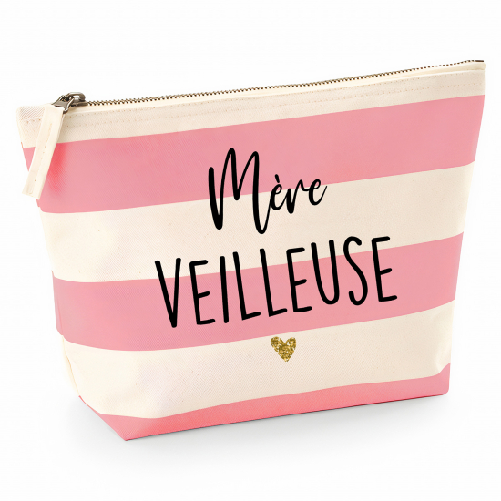 Pochette Nautical a rayures roses - Mère veilleuse