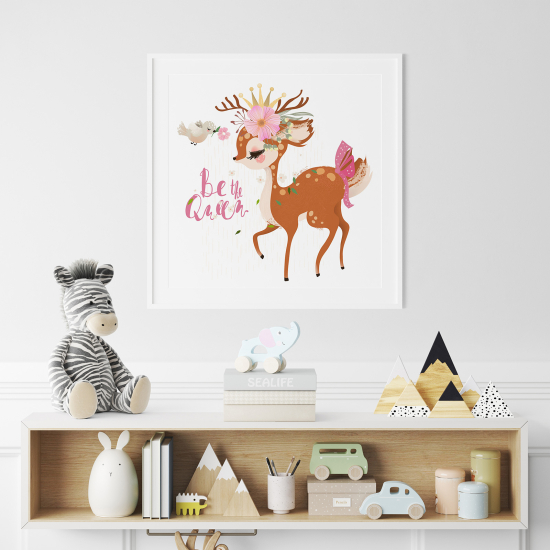 Poster / Affiche carrée Enfants - Biche Be the Queen