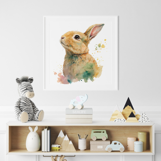 Poster / Affiche carrée Enfants - Lapin