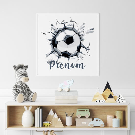 Poster / Affiche carrée enfants personnalisée - Ballon de Foot