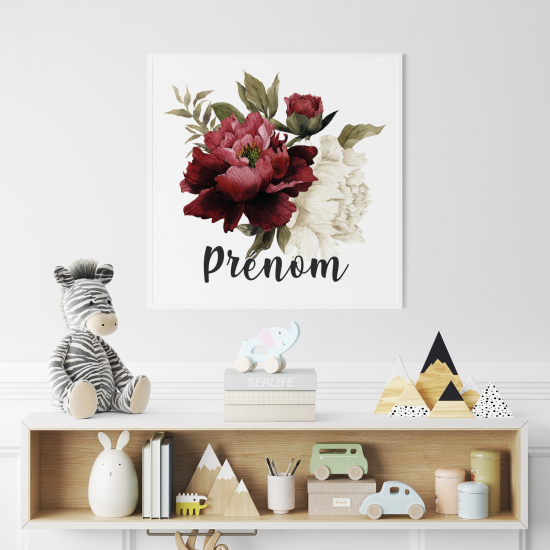 Poster / Affiche carrée enfants personnalisée - Bouquet de Fleurs