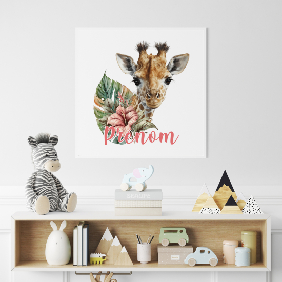 Poster / Affiche carrée enfants personnalisée - Girafe