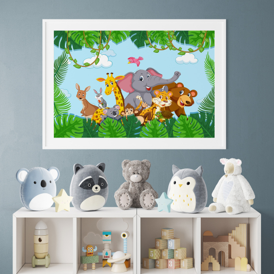 Poster / Affiche enfants - Animaux de la jungle