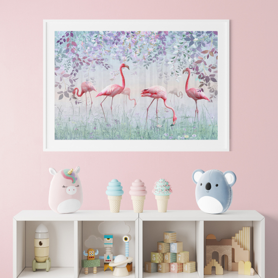 Poster / Affiche enfants - Flamants roses