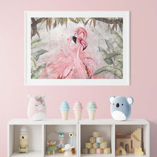 Poster / Affiche enfants - Flamants roses