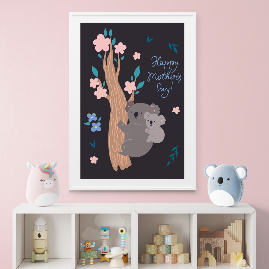 Poster / Affiche enfants - Koalas happy mother's day