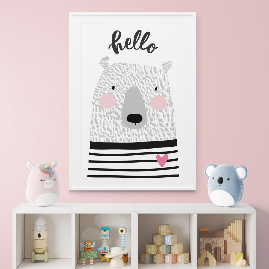 Poster / Affiche enfants - Ours hello