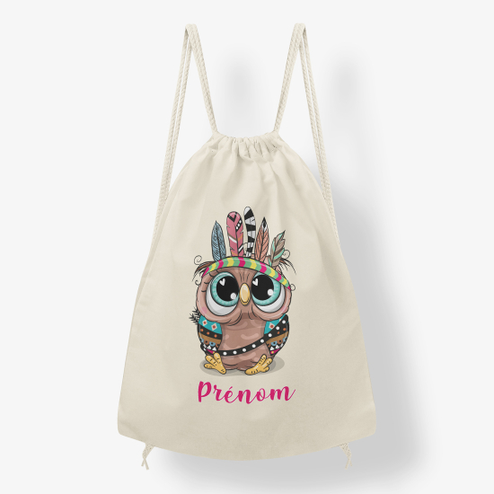 Sac à dos cordon - Hibou indien