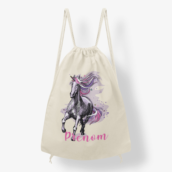 Sac à dos cordon - Licorne