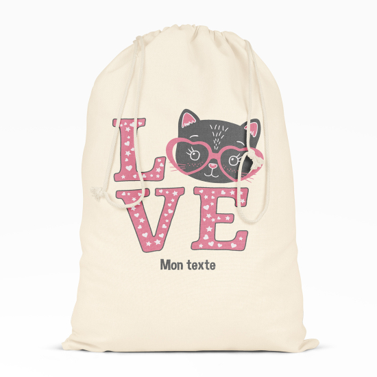 Sac à ficelles - Chat love