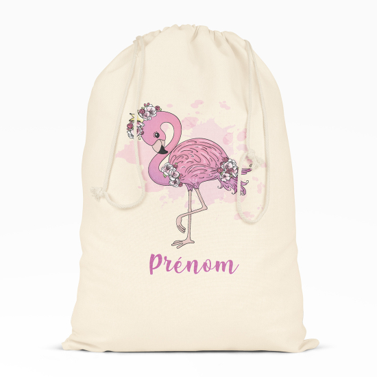 Sac à ficelles - Flamant rose