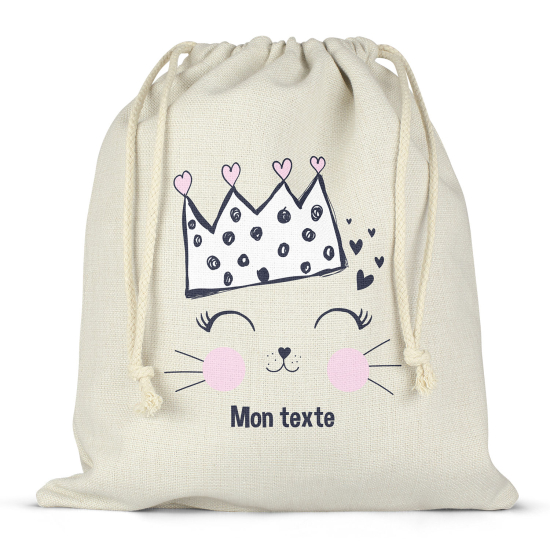 Sac à ficelles personnalisé - Chat queen