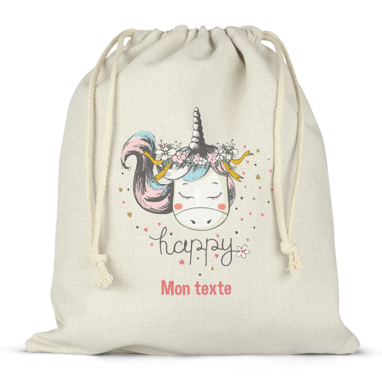 Sac à ficelles personnalisé - Licorne