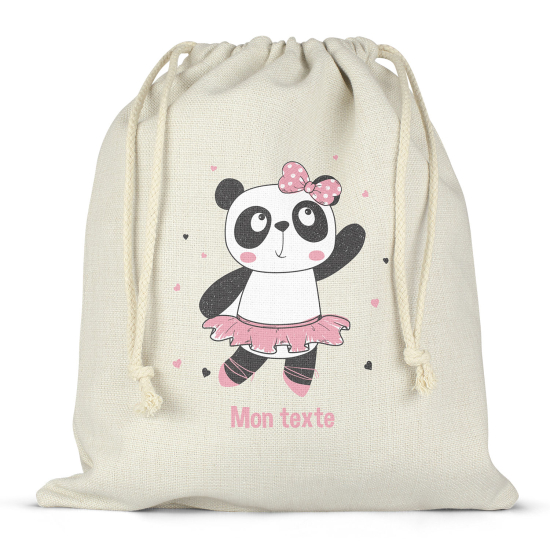 Sac à ficelles personnalisé - Panda danseuse