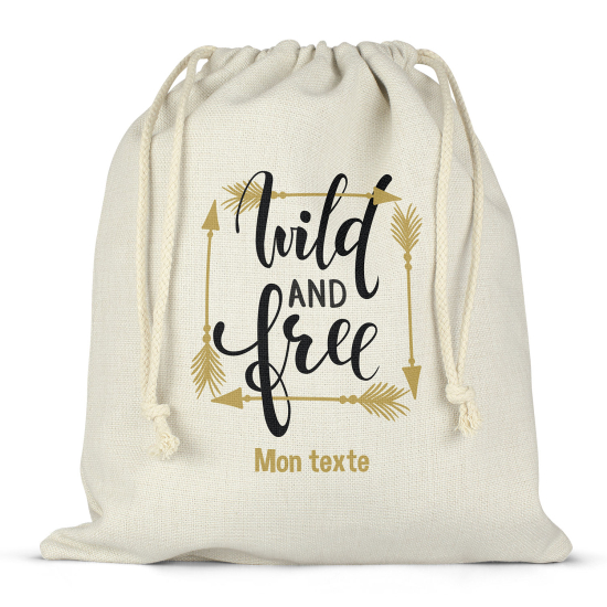 Sac à ficelles personnalisé - Wild & free plumes