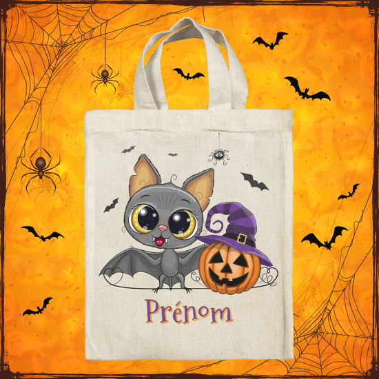 Sac tote bag d'Halloween personnalisé - Chauve souris