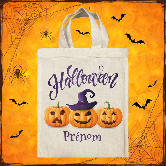 Sac tote bag d'Halloween personnalisé - Citrouilles