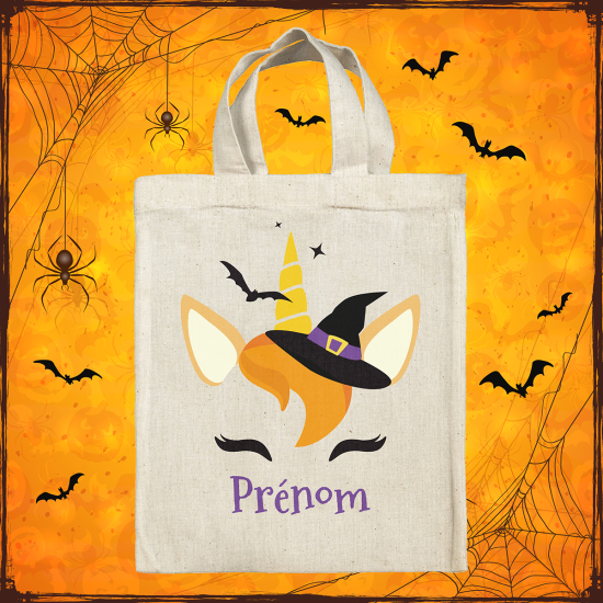 Sac tote bag d'Halloween personnalisé - Licorne