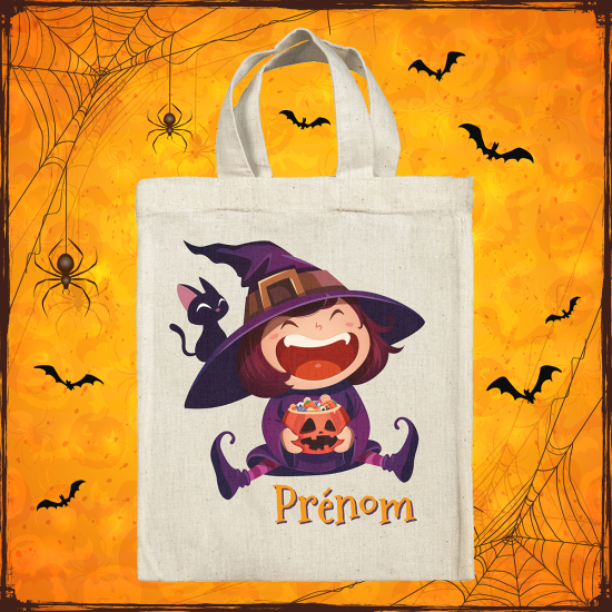 Sac tote bag d'Halloween personnalisé - Sorcière