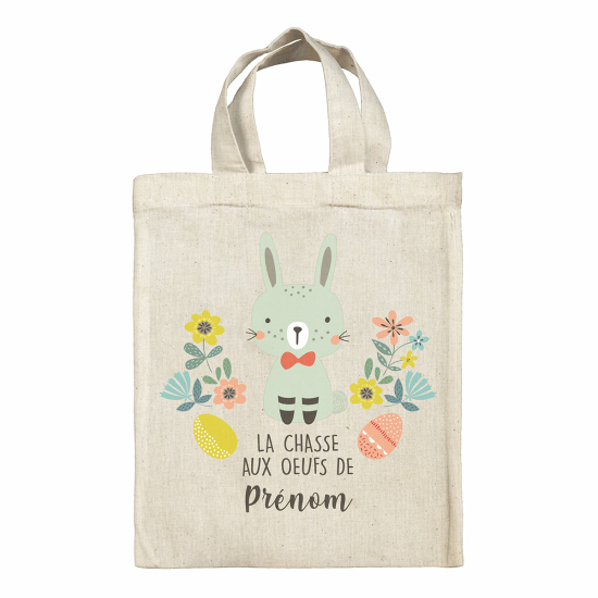 Sac tote bag de Pâques personnalisé - La chasse aux oeufs