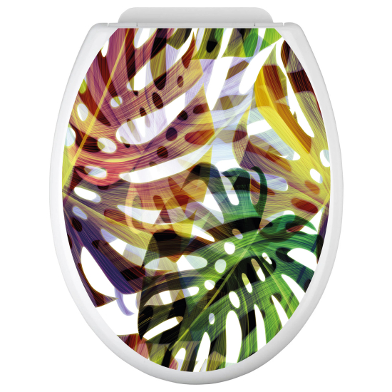 Stickers Abattant WC - Feuilles tropicales