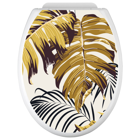 Stickers Abattant WC - Feuilles tropicales