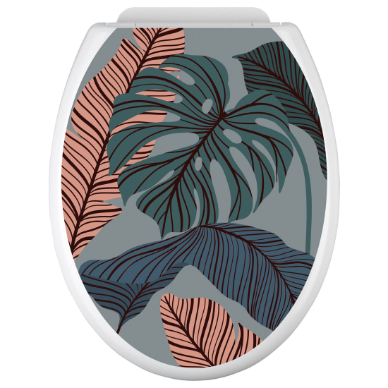 Stickers Abattant WC - Feuilles tropicales