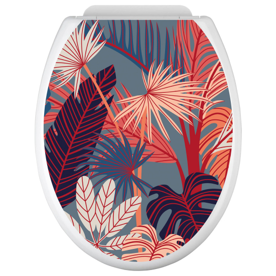 Stickers Abattant WC - Feuilles tropicales