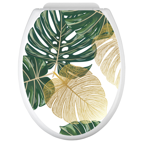 Stickers Abattant WC - Feuilles Tropicales