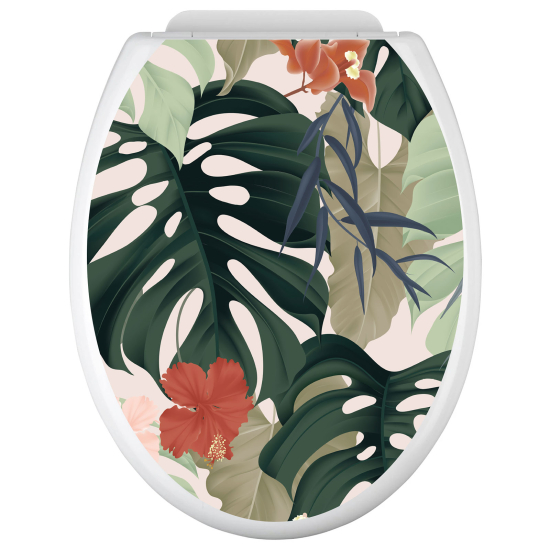 Stickers Abattant WC - Feuilles tropicales