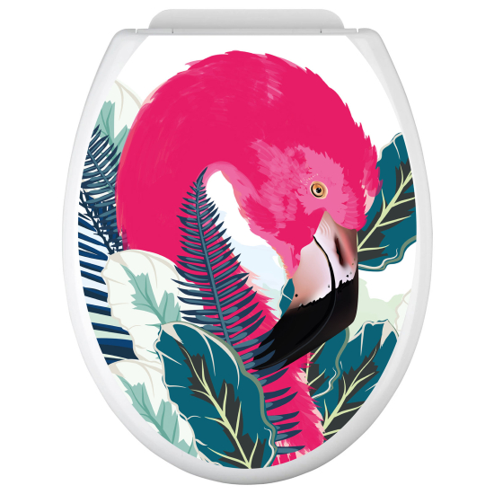 Stickers Abattant WC - Flamant rose