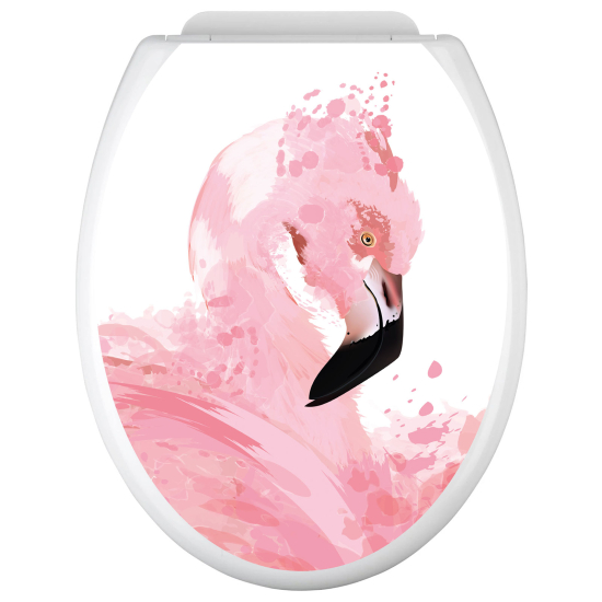 Stickers Abattant WC - Flamant rose