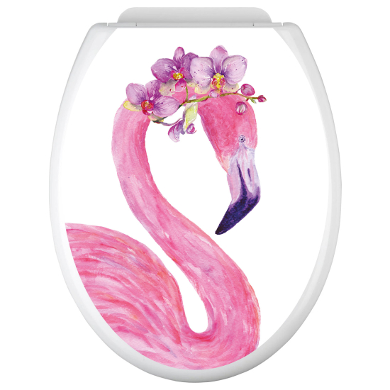 Stickers Abattant WC - Flamant rose