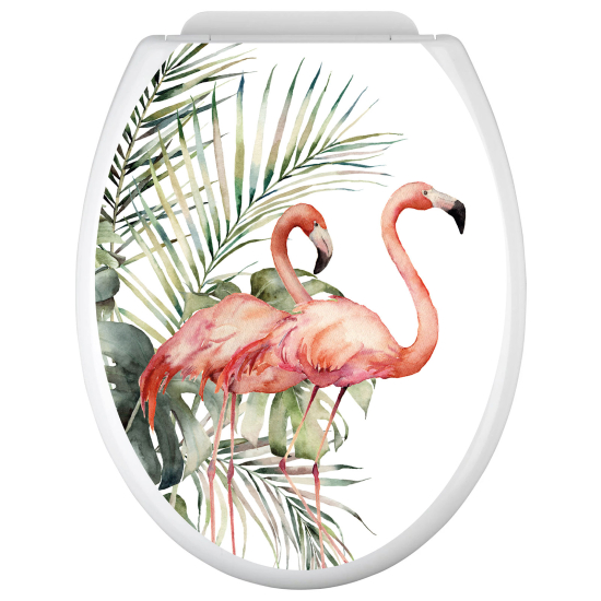 Stickers Abattant WC - Flamants roses