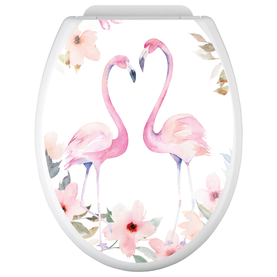 Stickers Abattant WC - Flamants roses