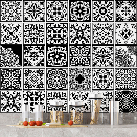 Stickers carrelage - Motif carreaux de ciment