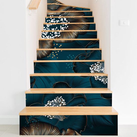 Stickers contremarches escalier - Fleurs