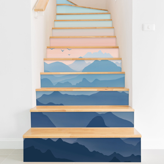 Stickers contremarches escalier - Montagnes Boho