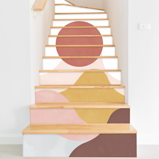 Stickers contremarches escalier - Paysage Boho